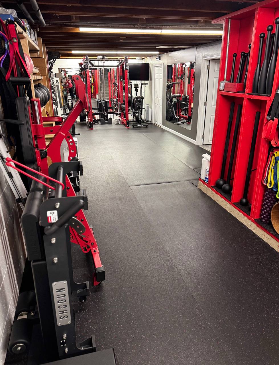 Interior view of a private personal training studio in Coon Rapids Minnesota with strength and conditioning equipment